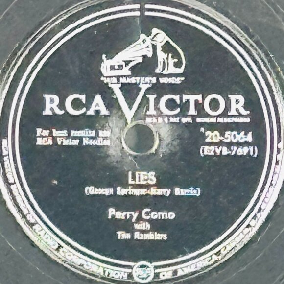 Perry Como Dont Let The Stars Get In Your Eyes / Lies 20-5064 RCA Victor 78 RPM - Picture 3 of 4